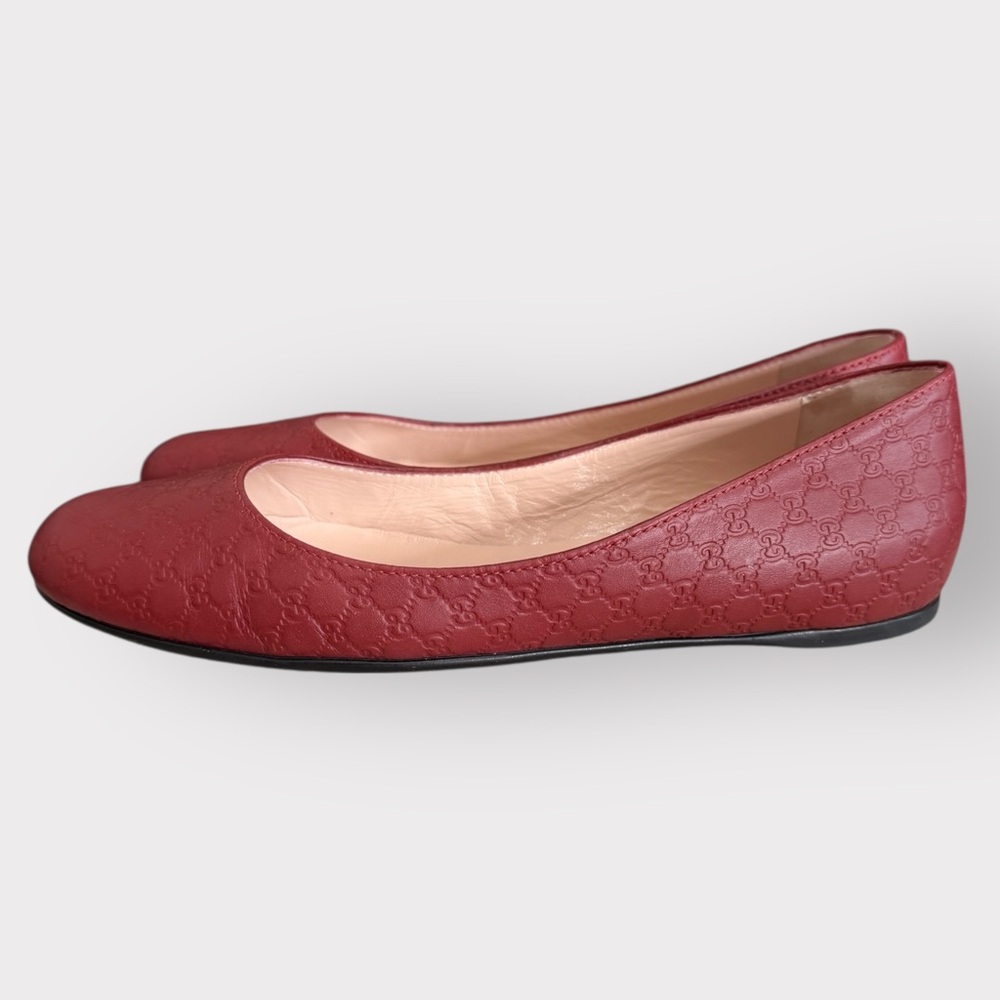 Gucci Microguccissima Leather Ballet Flats – Red – Size 39